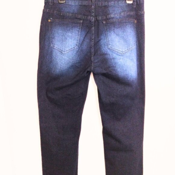 OYSTER GUY WOMEN'S WIDE LEG FLARE DISTRESSED RIPPED JEANS - Picture 3 of 7